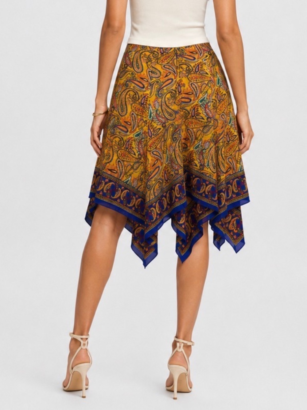 LAUREN RALPH LAUREN SILK PAISLEY SKIRT - Picture 2 of 4